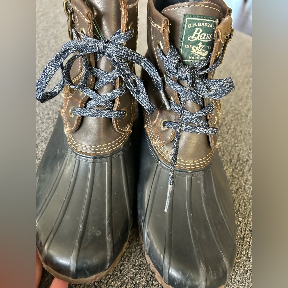 G.H. Bass & Co Lace‎ Up Rain Duck Boots with zippers Size 8 - Picture 8 of 11